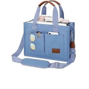 NEW KKXIU women's oversized zip up crossbody tote bag in denim blue